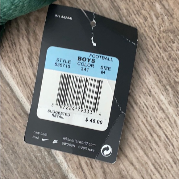 BNWT Nike YM Football Jersey Forest - Picture 2 of 3